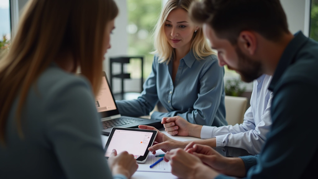 Team bei der Zusammenarbeit an Webdesign-Projekten