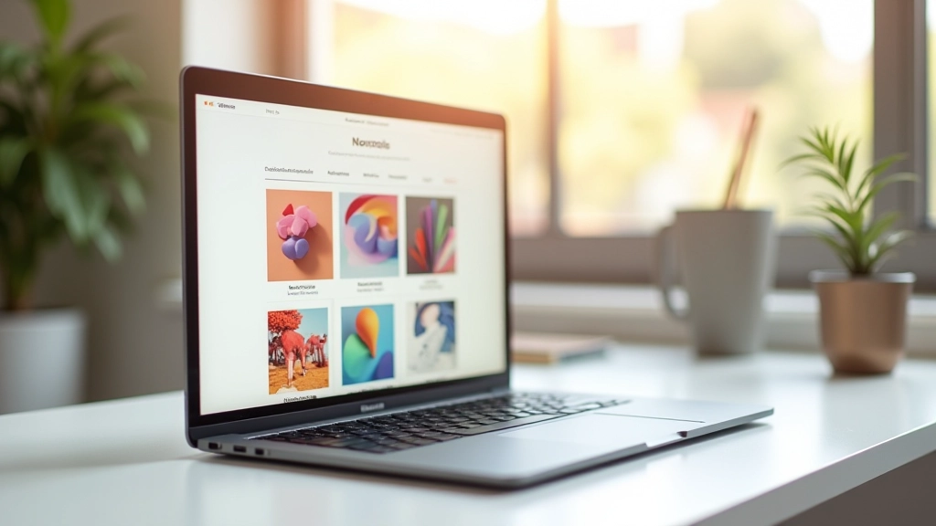 Moderner Laptop-Bildschirm zeigt horizontales Scroll-Design mit mehreren Portfolios nebeneinander