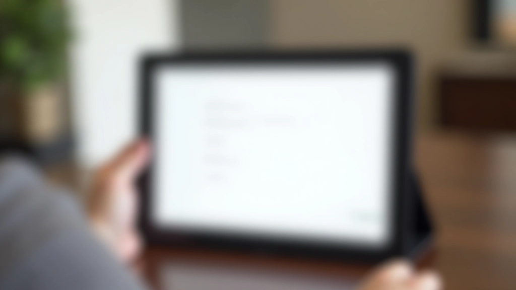 Tablet-Gerät mit seitlicher Navigation und Pfeilen, die die Scroll-Richtung anzeigen